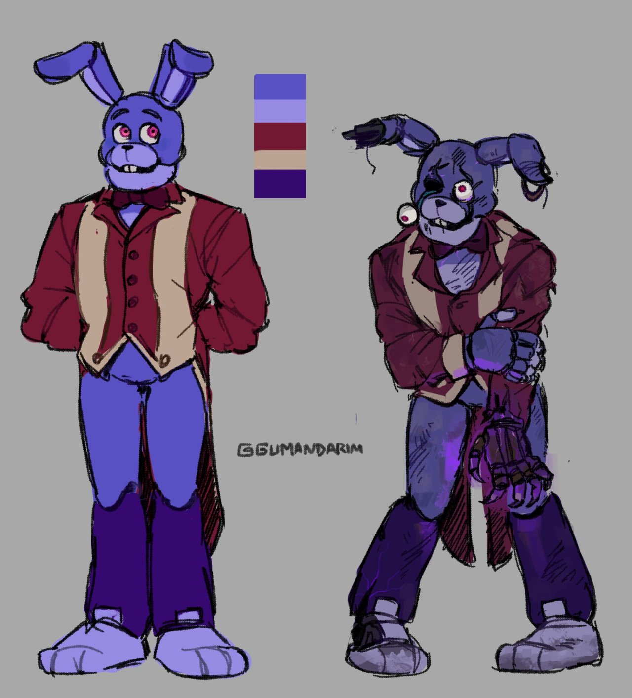 Glamrock Bonnie ⭐️🩵 ~ Note - The fact we have a Glamrock Bonnie canon  design is probably the best thing that came out of ruin for me 🤧 I…