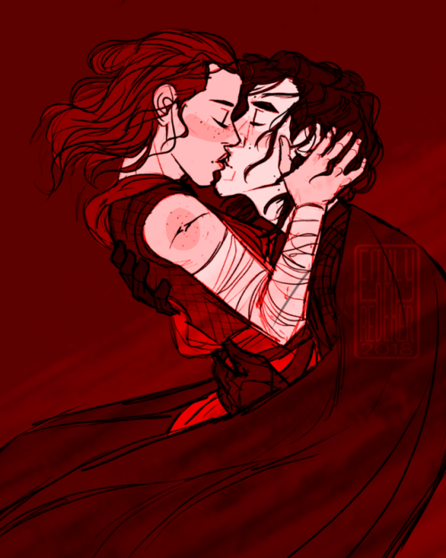 emilyredekerart:Wowee another dramatic red Reylo sketch iPad Pro, Procreate Credit me if you repost.