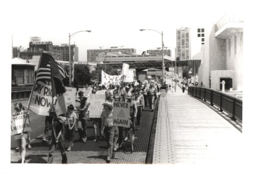 1980 Milwaukee Pride MarchThe black and white photographs above showcase the 1980 Pride March here i