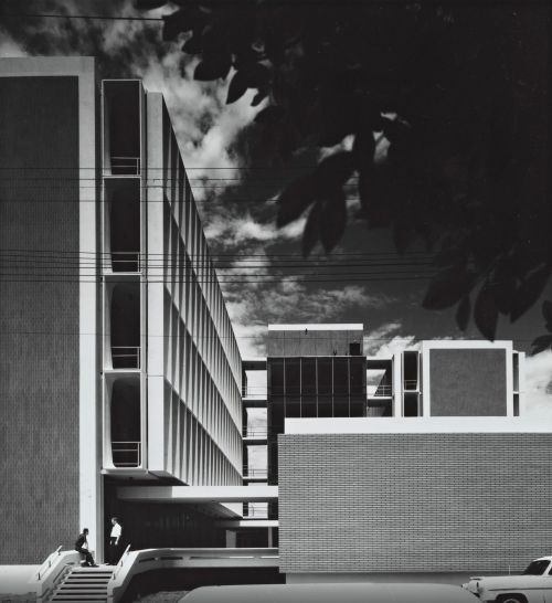 germanpostwarmodern:Olin Hall of Engineering (1963) of University of Southern California in Los Ange