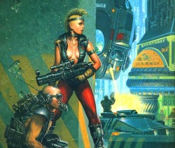 80s-90s-stuff:  90s GURPS cyberpunk artwork 