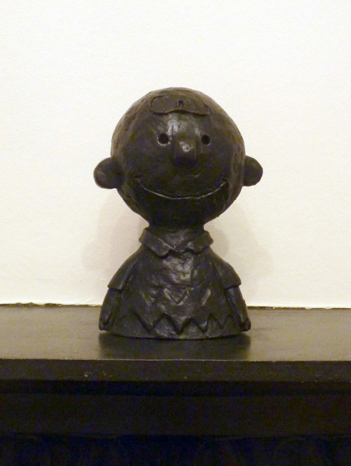 Bronze sculpture of Charlie Brown, originally directly from a wax sculpture (as opposed to the usual