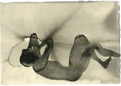 berndwuersching:  randomdays-1:  Antony Gormley  Antony GormleyCONNECT, 2014Carbon and casein on paper, 19.2 x 27.4cm 