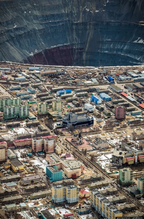 aegean-okra: lamarghe73: Mirny, Yakutia. Open pit diamond mine.