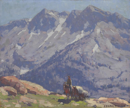 EDGAR PAYNEA Rider With Pack Horses In the SierrasOil on Canvas25&quot; x 30&quot;