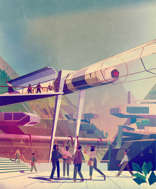 Illustration imagining the Hyperloop