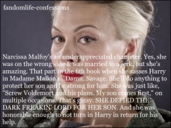 fandomlife-confessions:  Narcissa Malfoy’s