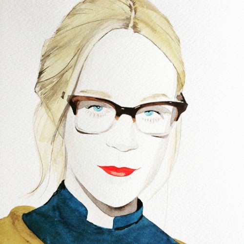 My dream girl, Chloe. #chloesevigny #watercolor #glasses