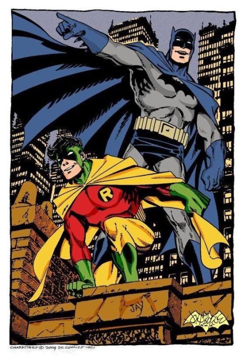 The Earth-Two Batman and Robin by John Byrne.So glad he drew Robin in his Neal Adams-designed costum