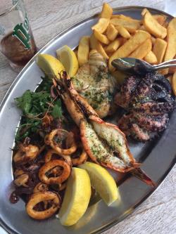 greatfoods: Grilled monkfish, calamari, octopus,