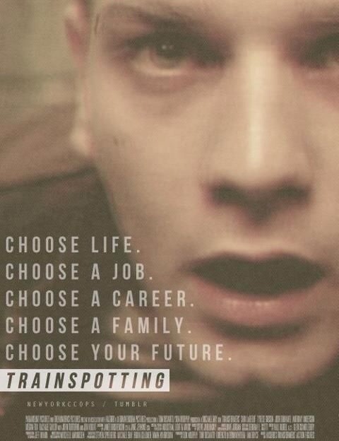 paintdeath:  Various posters of the movie Trainspotting (1996) 
