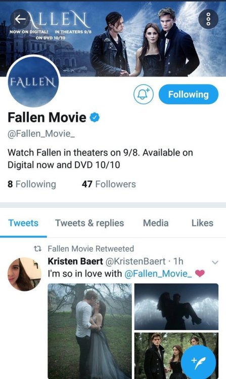 Angels, follow the OFFICIAL Fallen movie page on IG and Twitter! @Fallen_Movie_