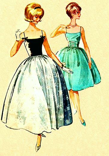 1960s Cocktail Evening Dress