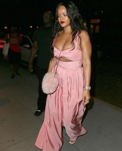 RIHANNA x ROSIE ASSOULIN -The Webster x Lane Crawford Pink Jumpsuit1966mag.com