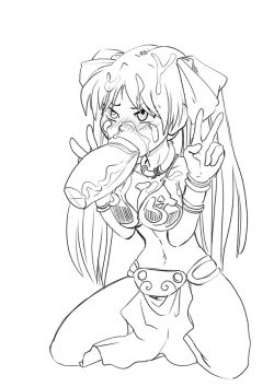 20 Minute Sketch Commission For Bhs Desk Of Kagami Hiiragi From Lucky Star In A Slave
