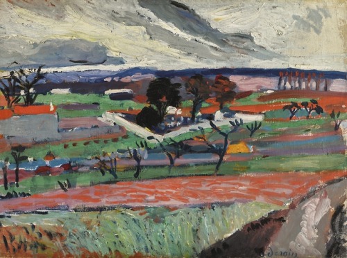 thunderstruck9:André Derain (French, 1880-1954), Paysage de l'Île-de-France [Landscape of the Île-de-France], 1904-05. Oil on canvas, 40.5 x 54 cm.