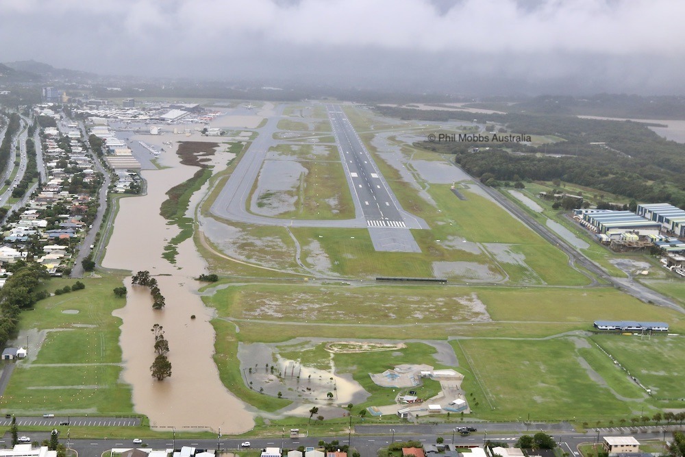 LOCATION: Gold Coast Airport, QLD. Australia.
BRIEFING ROOM: Another major weather event has hit South East Queensland and the Northern NSW regions, and in the days to follow will extend down the east coast to Sydney. This is the mix of three trough...