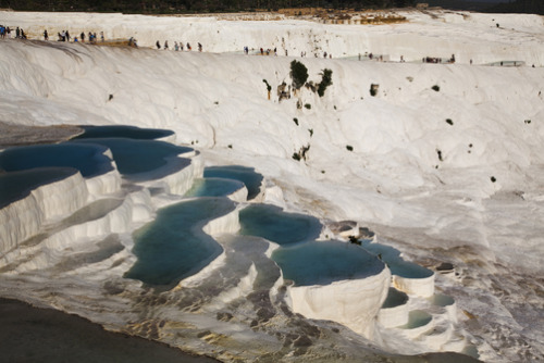 unrar:Dazzling calcium carbonate travertine pools at Pamukkale, Turkey, by Nigel Hicks.  