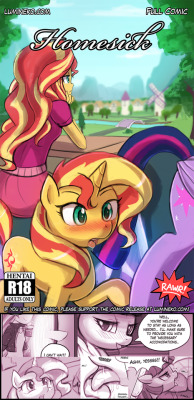 luminekoarts: luminekoarts:  Sunset Shimmer is going back home to embark on a lewd adventure to get what her mare body desires most… a certain stallion. But in this 20 page comic, Twilight invites her to spend a nice relaxing evening together to.. catch