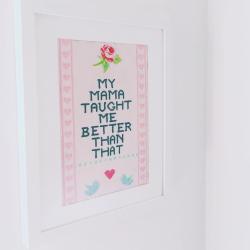 babystain:  i made my sister a house warming cross stitch &amp; she put it straight up on her wall 🙆 