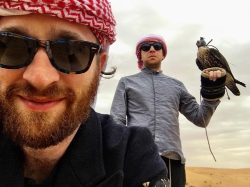 imaginedragonsdaily: Imagine Dragons shooting a video in the desert in Dubai.Photos: @erinh82; @broo