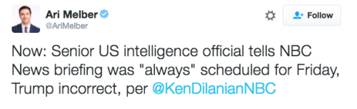sleighinbedgrowyourhair: our new president is publicly undermining his own intelligence agencies bc he would like his word to be the only word on absolutely everything, regardless of fact & reality. 
