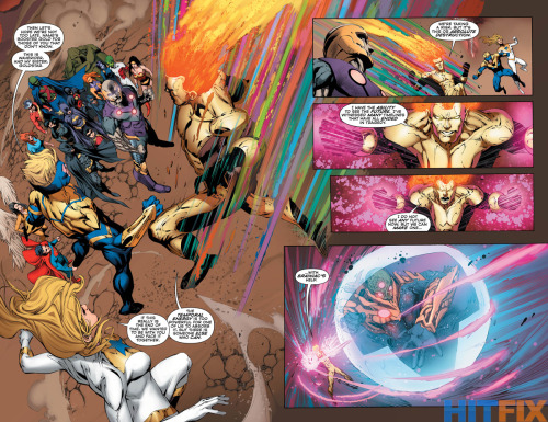 woc-comics:  Everything comes to an explosive end in CONVERGENCE #8!Written by Jeff King and Scott Lobdell. Pencils by Carlo Pagulayan, Stephen Segovia, Eduardo Pansica and Ethan Van Sciver.