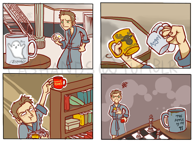cashands:  Life in the bunker~ …Oh Cas, don’t start on that habbit~ 