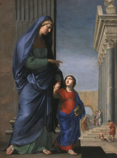 Jacques Stella. Sainte Anne conduisant la Vierge au Temple. 1640. Oil on canvas. Musée des Beaux-Art