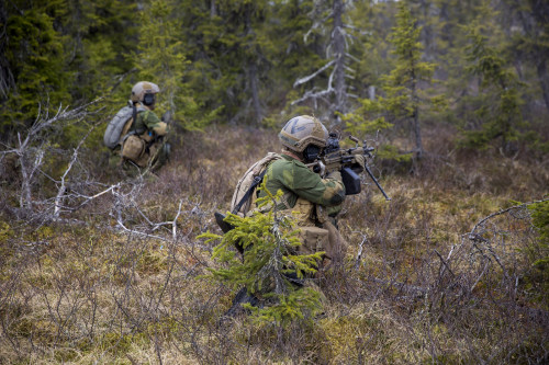 militaryarmament:  Recruits with The Norwegian Army’s Manoeuvre School’s Mechanized Company Group (KESK) during a live fire exercise at Rena Military Base. June 4, 2015.