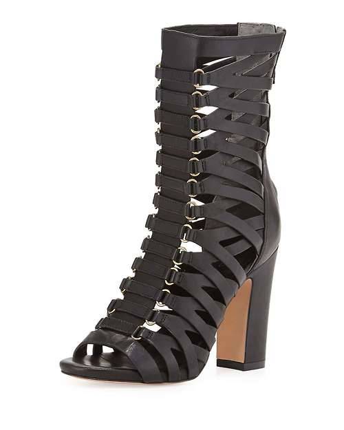 High Heels Blog Eaden Caged Leather Ankle Boot, BlackHeart it on Wantering and… via Tumblr