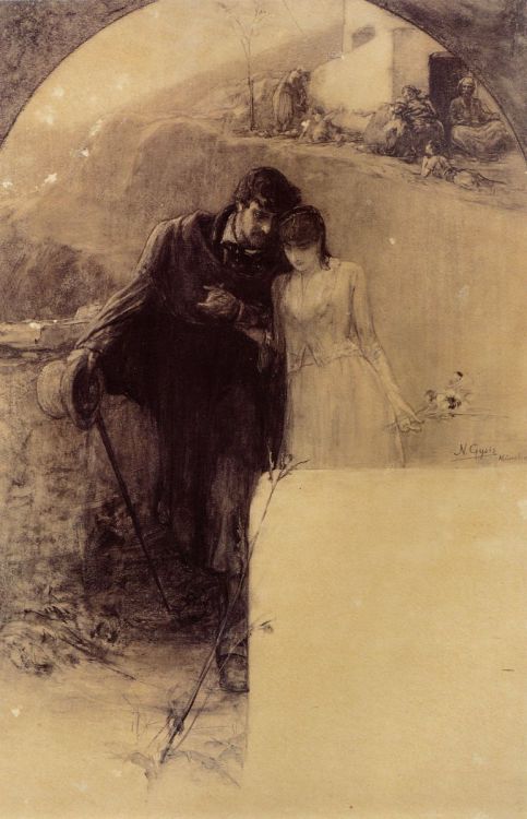 Man and Woman by Gyzis Nikolaos (1842-1901)