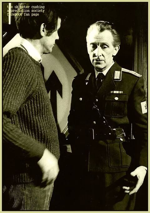 Peter Cushing with director Gordon Hessler on the set of Amicus Films’ “Scream and Screa