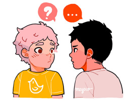 cousaten:  cousaten:  AU where Suga and Daichi first met at primary school. It was love at first sight.   Poor smol Suga is head over heels for Daichi already.