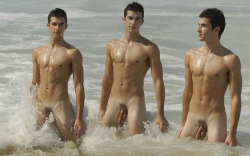 roguecooper:  Triplets out for a nude swim. Find more at: www.WilliamACooper.com