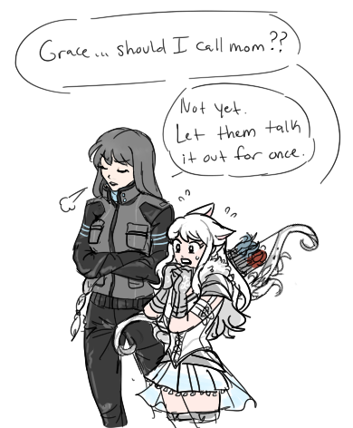stop fighting u stupid boys!!! ur scaring ur baby sister!!!!!!!!!licht has some jealousy w/ lumi but he’s a good boy, just needs to talk it out with his mother. but weiss is usually very busy so she not around as often as she wants to be, which eventually