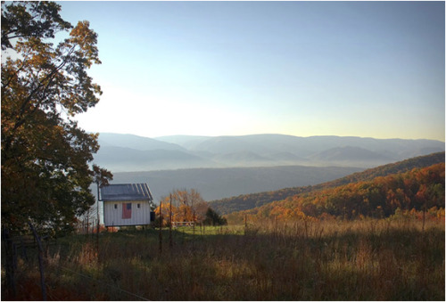 architags:  Broadhurst Architects. The Shack. South Fork Mountain. West Virginia. source. photos © Broadhurst Architects from the architects:  The shack was created as a logical step between tent camping, and the yet unrealized weekend cottage.