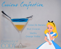 sparkie-gal:  cocktailsbycody:  So here we are again, this is the fourth part of my ‘Disney Themed Cocktails’ drink series. I really tried to get into a more high-end branch of mixology this time, using floral flavorings, and distancing myself from