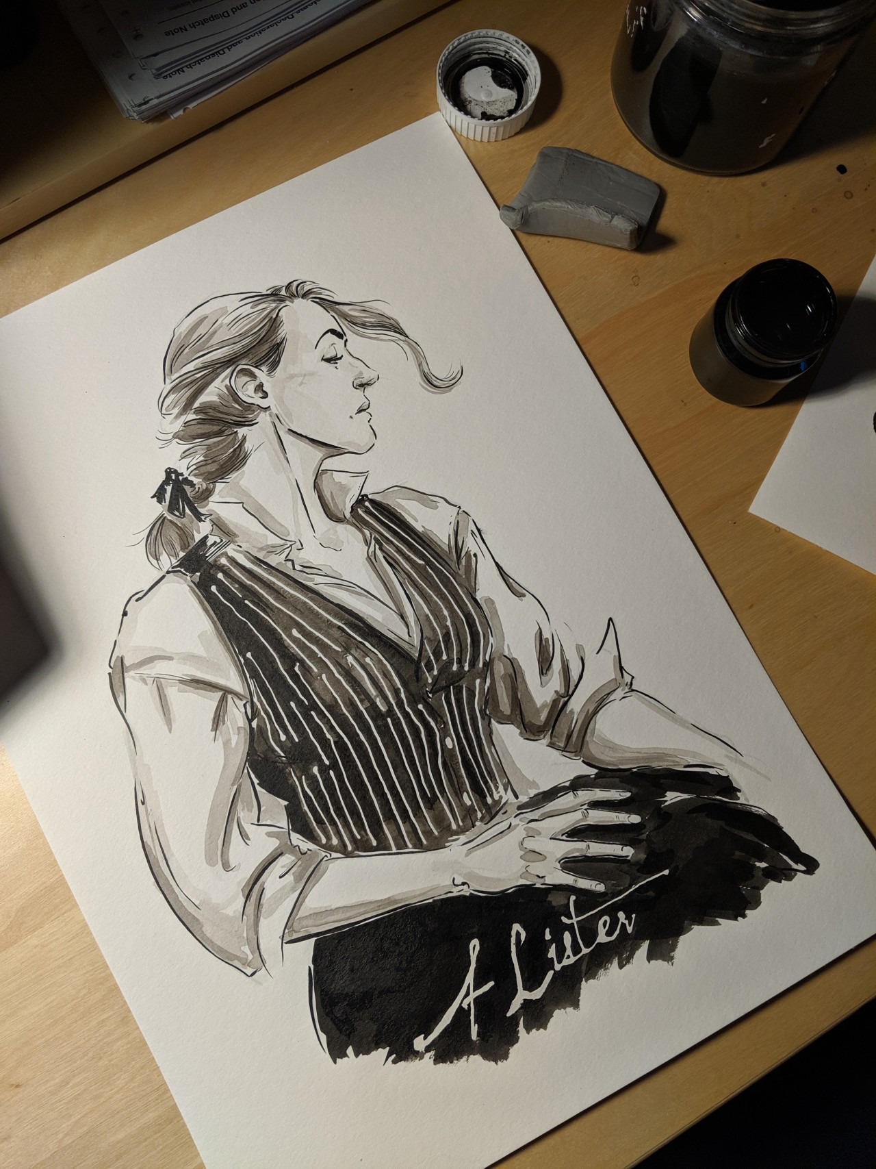 foleypdx:   Took some time today to paint this portrait of Suranne Jones as Anne