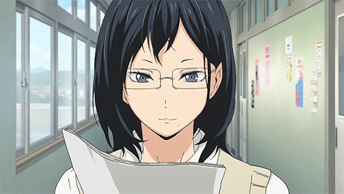 volleygifs:Happy birthday Shimizu Kiyoko! ✧・ﾟ: *✧・ﾟ:*Bonus:WE ARE ALL NOYA AND TANAKA