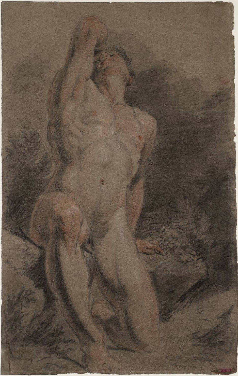 Joseph Mallord William Turner (1775 - 1851) - Male nude studies, chalk on paper,