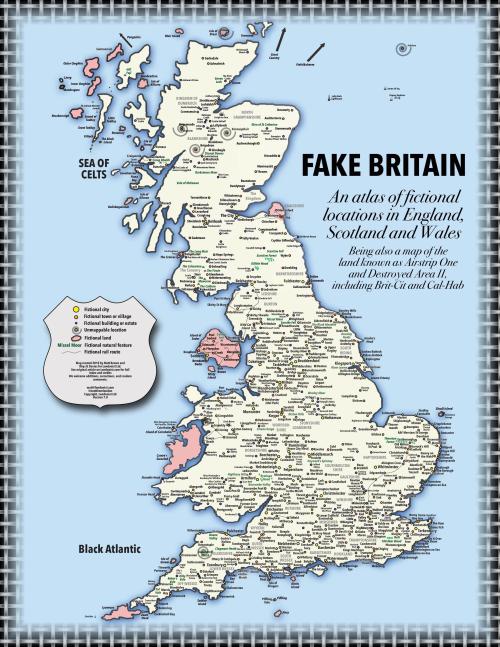 mapsontheweb:This is a map of Fake Britain - all fictional locations set in the UK mapped to their a