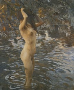 silenceformysoul:  Ettore Tito - Il bagno, 1909  