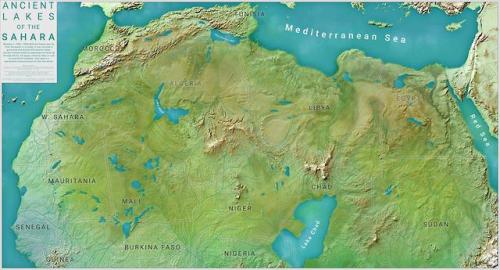 mapsontheweb: A Map of the Saharan Mega-Lakes during the Holocene Wet Phase. Seguir leyendo