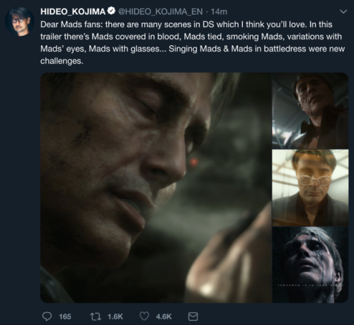 polyglotplatypus:hideo kojima being openly horny on main about mads is a whole ass mood