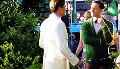 ask-the-great-gatsby:alphalewolf:The Great Gatsby | On-Set FootageJoes Edgerton running around on se