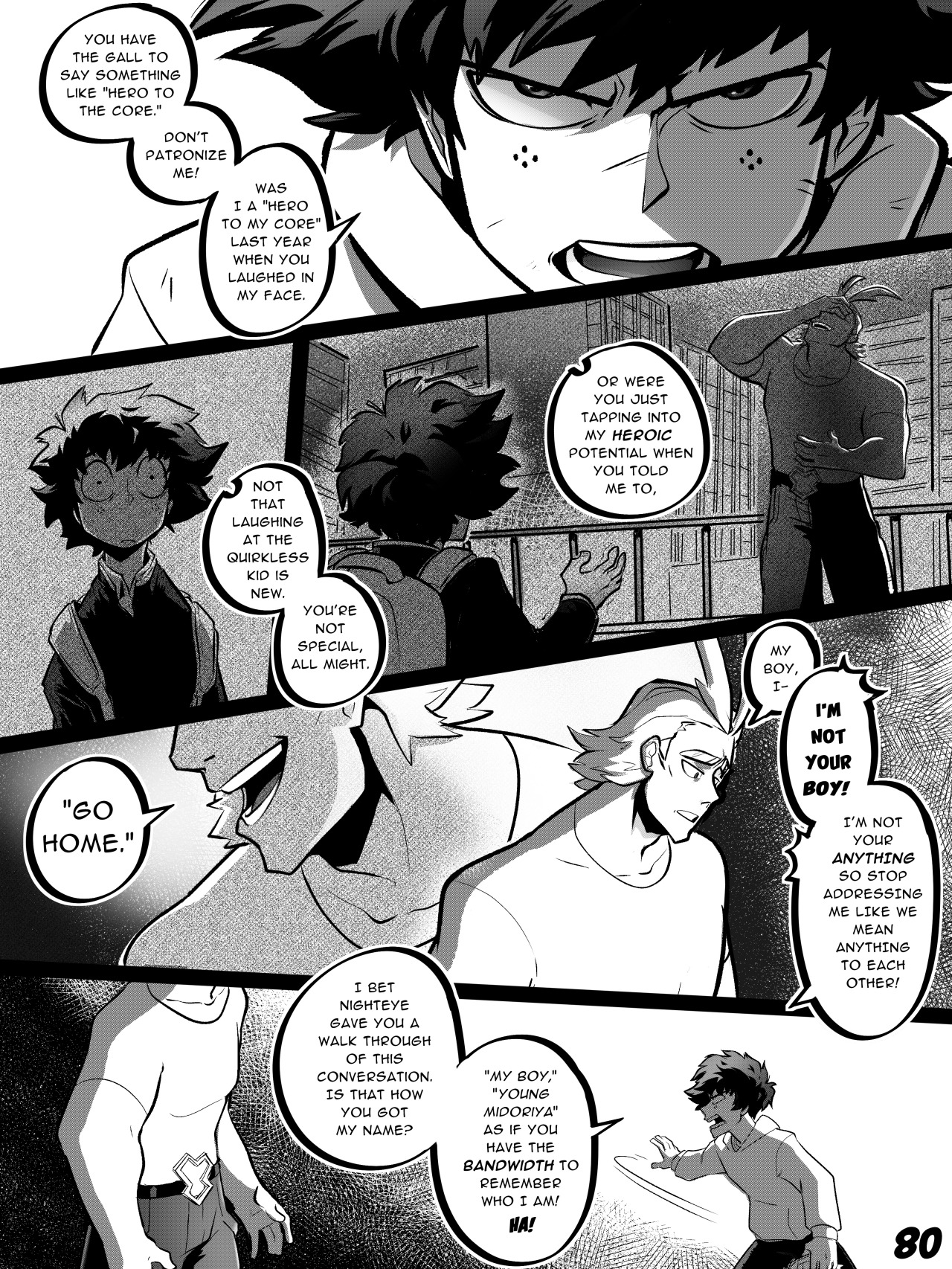 Evil Deku AU Page 80 [Next] [Previous] [First] I post 2 additional pages on my Patreon each week! Feel free to check it out here: [Patreon] [Instagram]