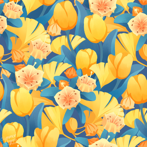 made a tileable floral pattern based on Mr. Sus Salesman (Volo) for my phone BG so I don’t have to o