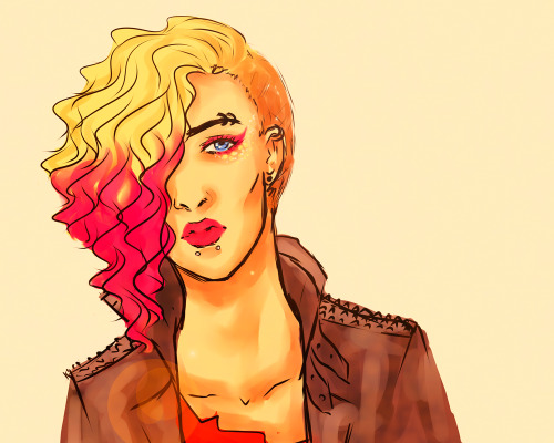 deadpokerface: so i was passive aggressively doodling stuff and then all those punk(-ish)!enjolras h