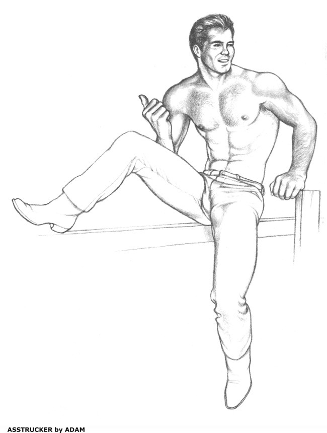 retro-gay-illustration:Sketchbook - 16 - The artist known as Adam (AKA Jack Bozzi)